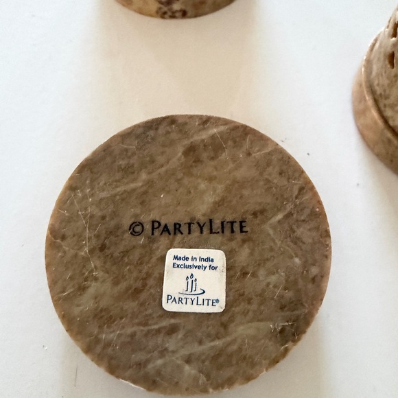 PartyLite Textured Brown Candle Holders - Picture 3 of 4